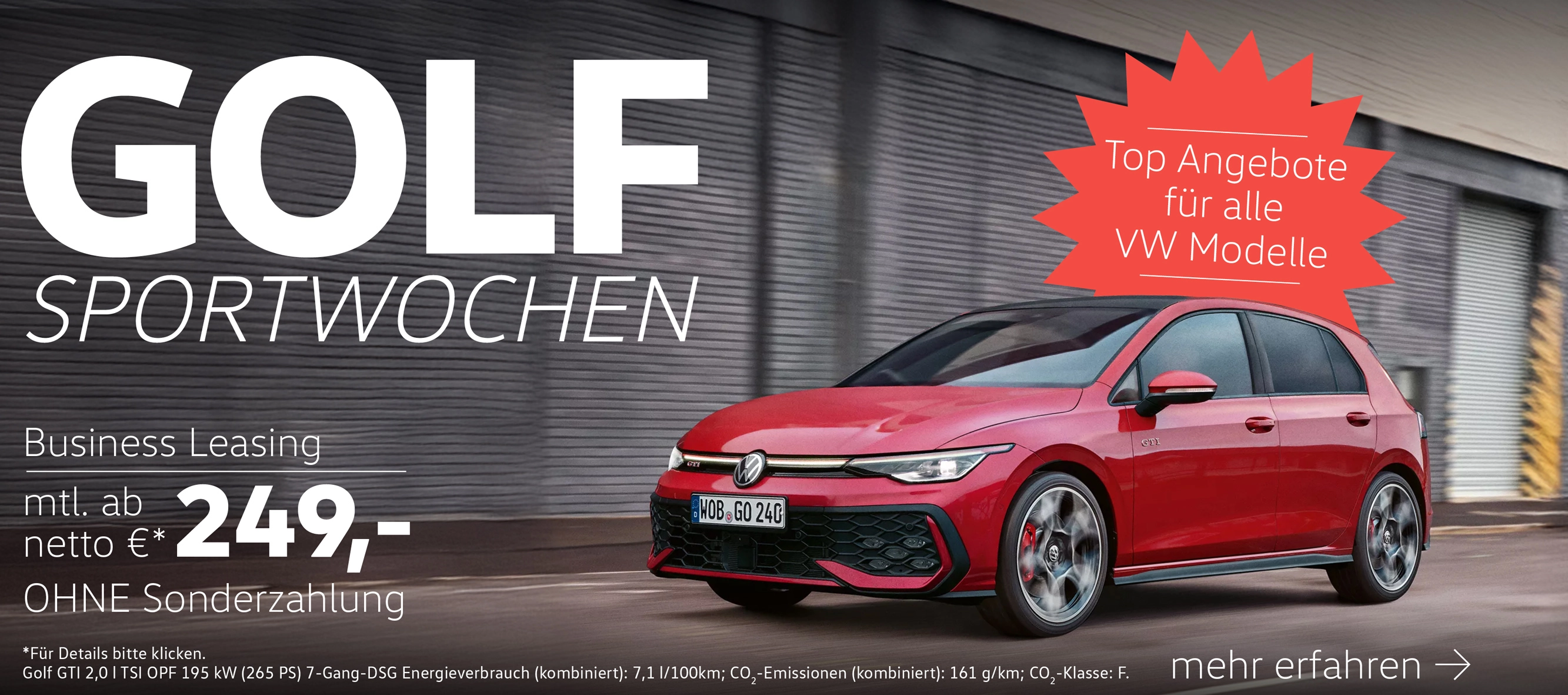 VW Golf Sportwochen Gewerbeleasing
